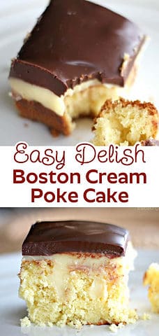 Boston Cream poke cake