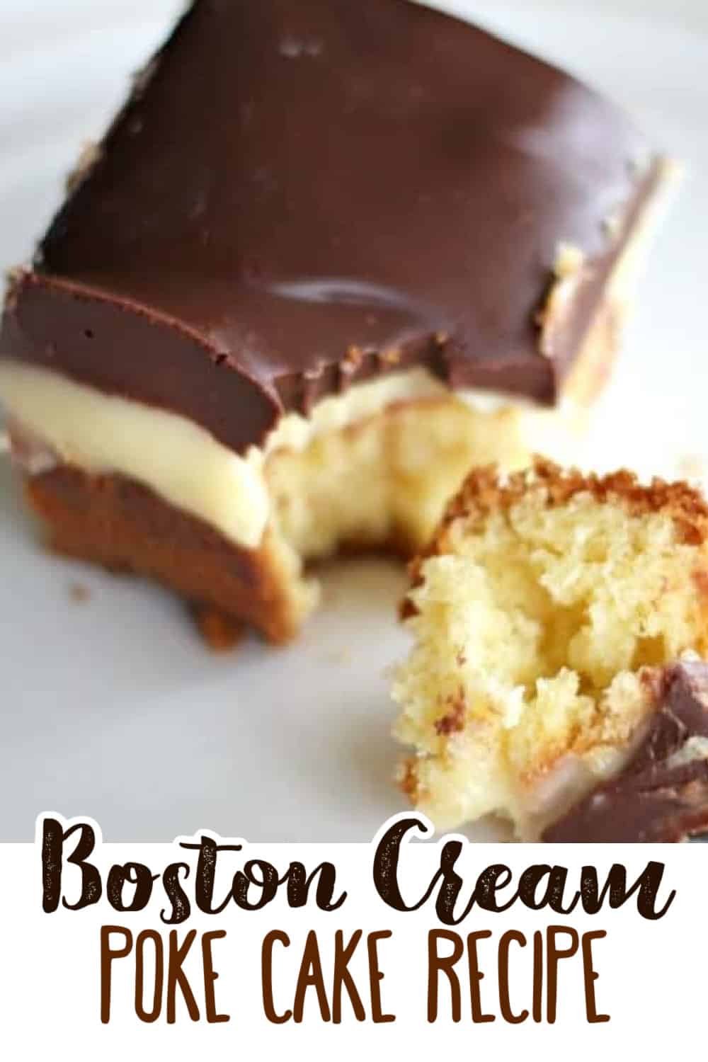 Boston Cream poke cake - summer dessert recipes summer dessert ideas