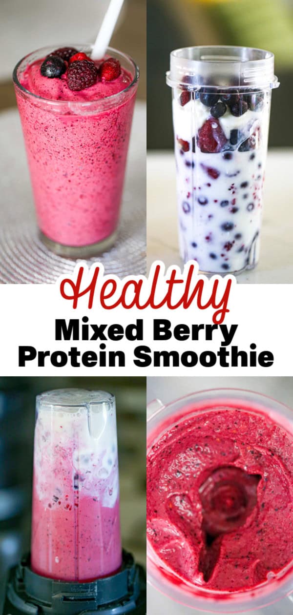 Healthy Mixed Berry Protein Smoothie - The Baking ChocolaTess