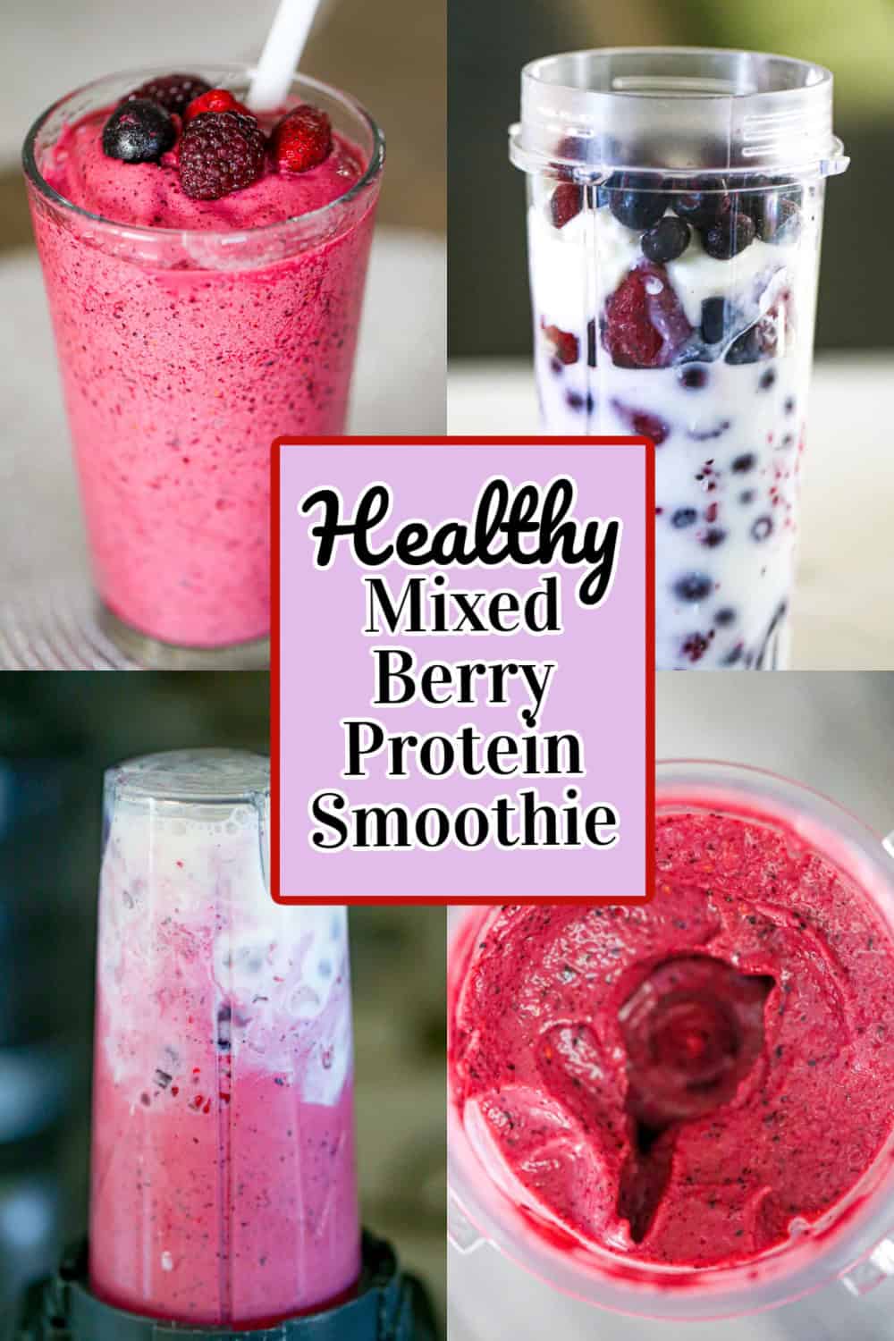 Healthy Mixed Berry Protein Smoothie - The Baking ChocolaTess