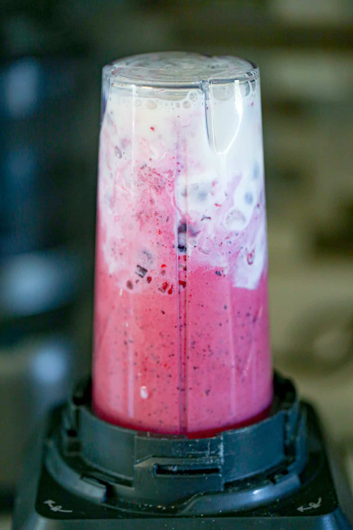 blending Healthy Mixed Berry Smoothie