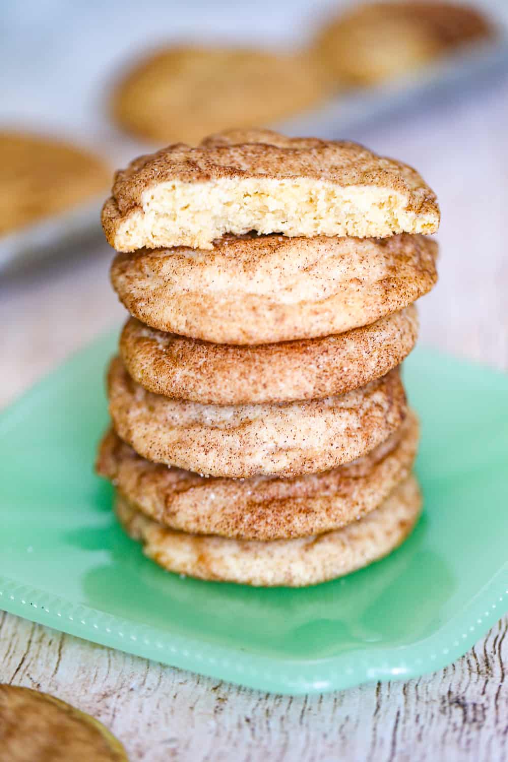 stack of Soft Snickerdoodle Cookies
