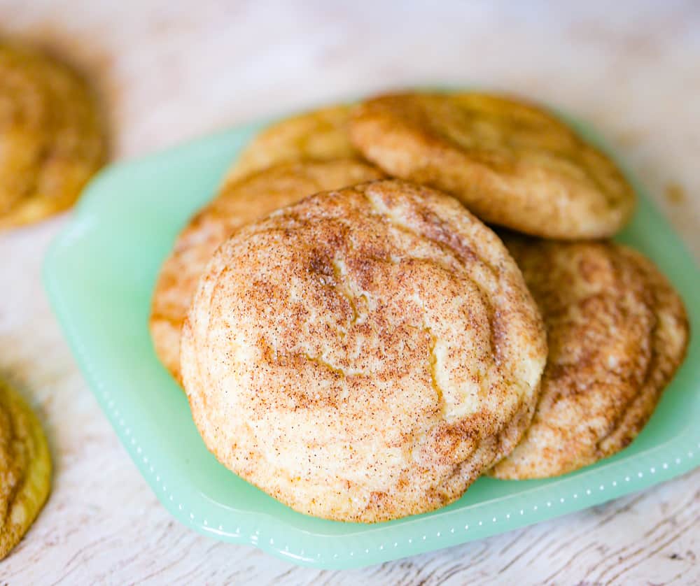Soft Snickerdoodle Cookies on a plate