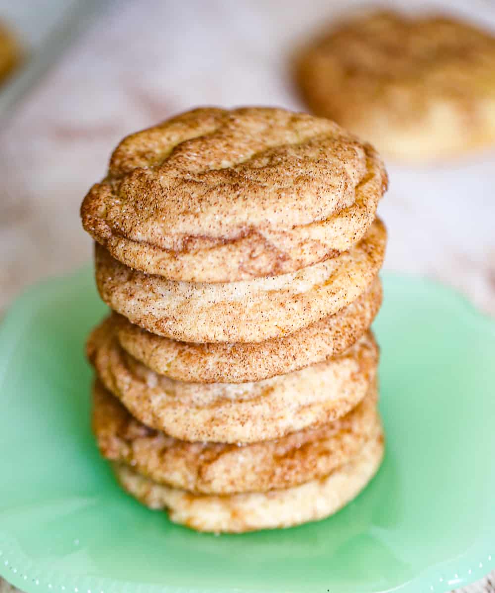 stack of Soft Snickerdoodle Cookies