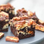 Kahlua Cheesecake Snickers Brownies