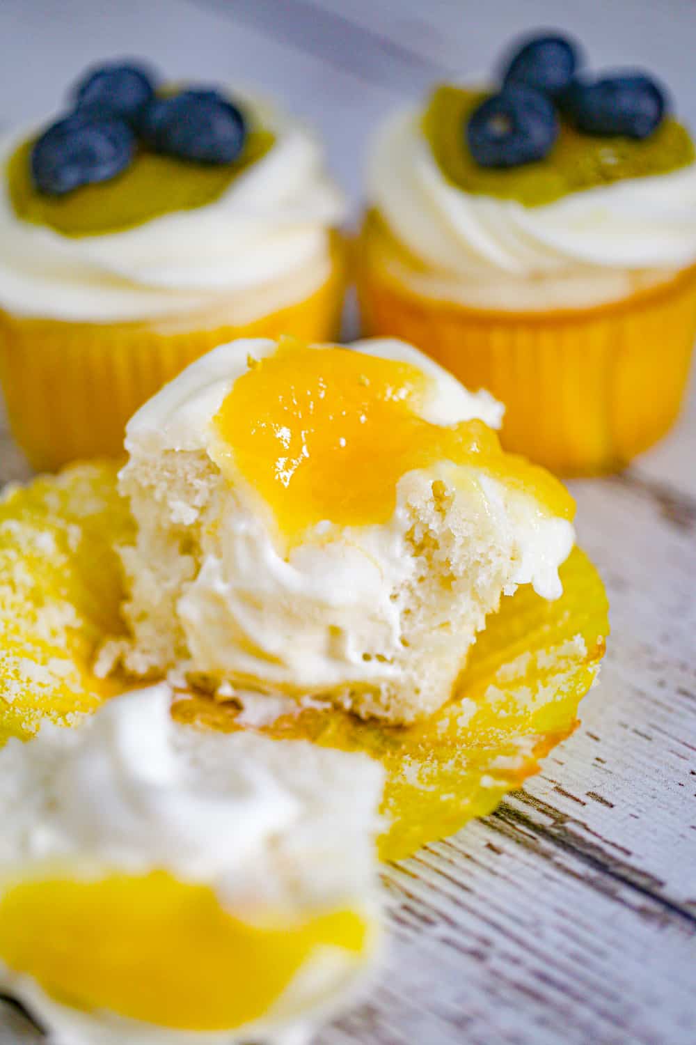 Triple Lemon filled Cupcakes recipe cream cheese frosting