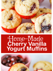 Home-Made Cherry Vanilla Yogurt Muffins