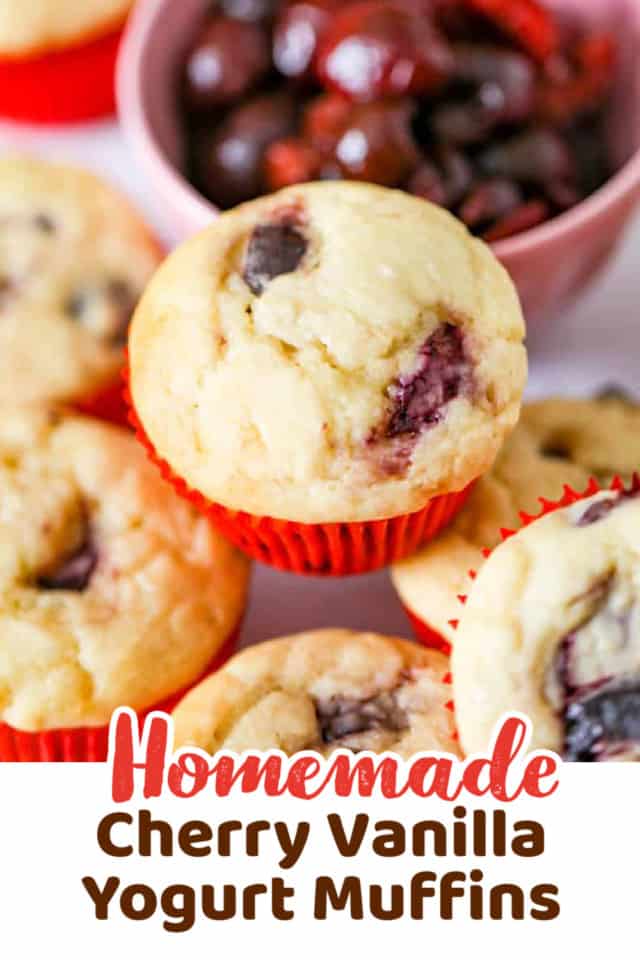 Cherry Vanilla Yogurt Muffins The Baking ChocolaTess