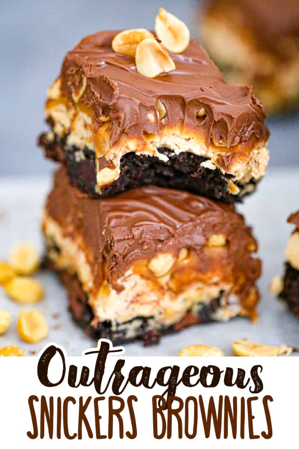 Outrageous Snickers brownies