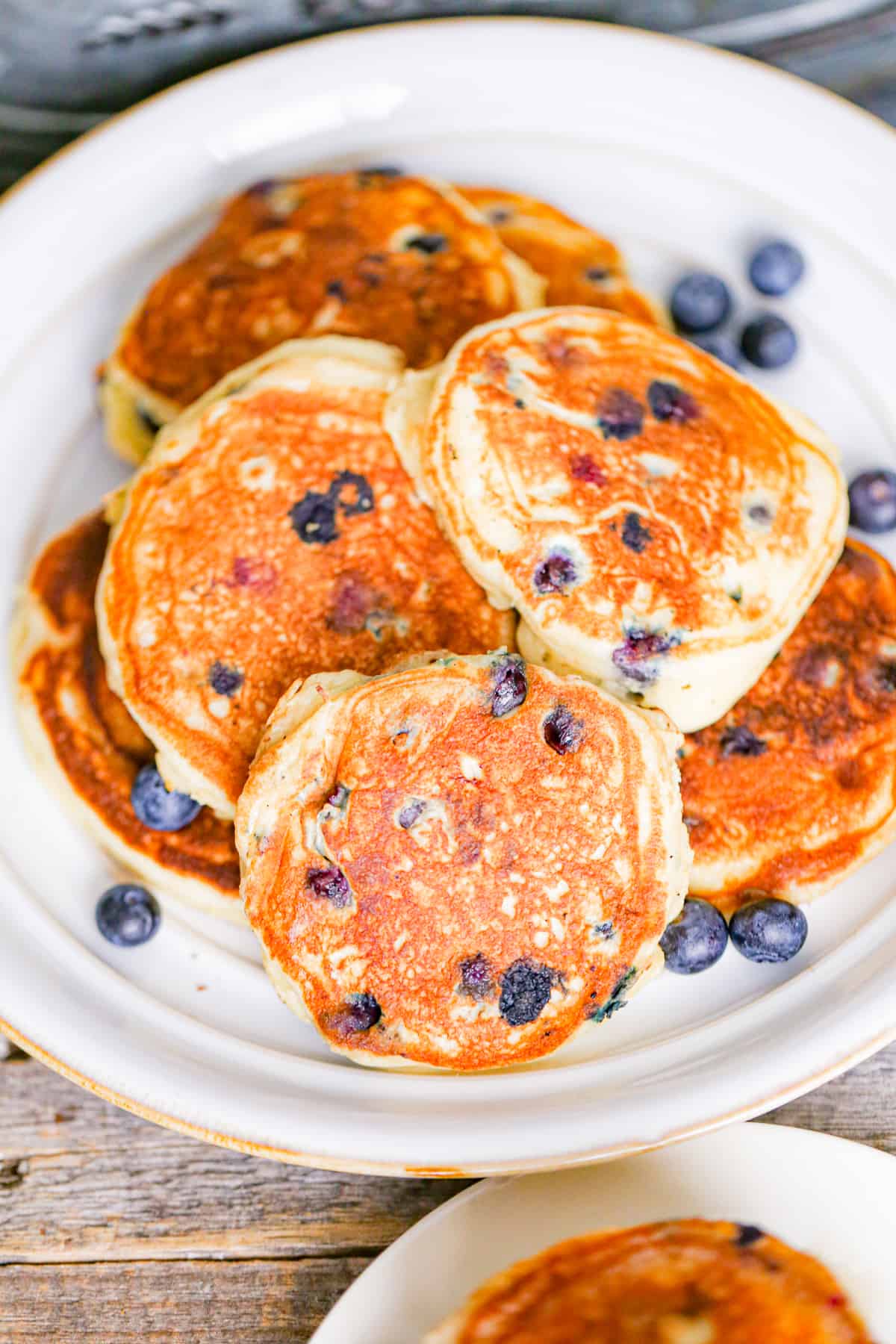 Fluffy Greek Yogurt Blueberry Pancakes