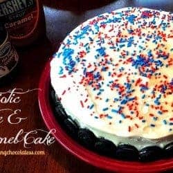 Patriotic Fudge & Caramel Party Cake