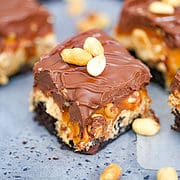 Outrageous Snickers Brownies