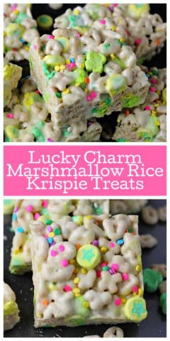 Lucky Charm Marshmallow Rice Krispie Treats