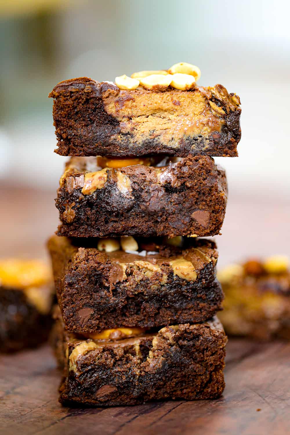 easy nutella and peanut butter brownies