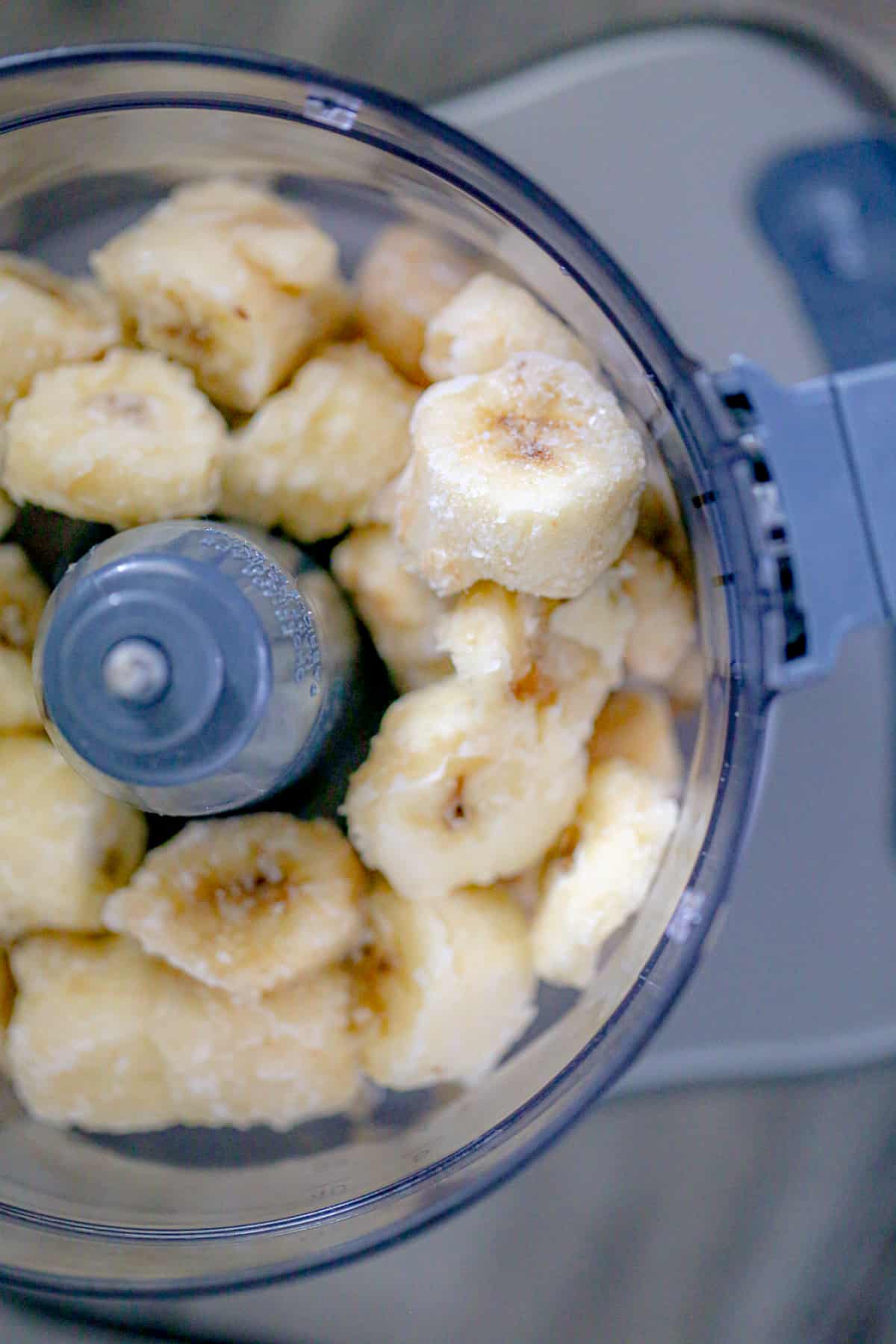 healthy banana ice cream in a food processor
