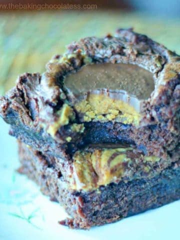 Deluxe Double Chocolate, Nutella & Peanut Butter {Stuffed} Brownies