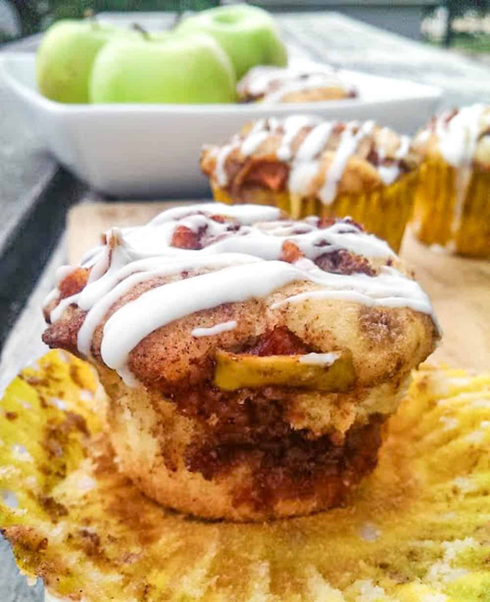 Apple Fritter , Country Apple Fritter Muffins on a table