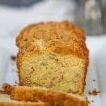 Banana Cream Cheese Bread with Peanut Butter Streusel