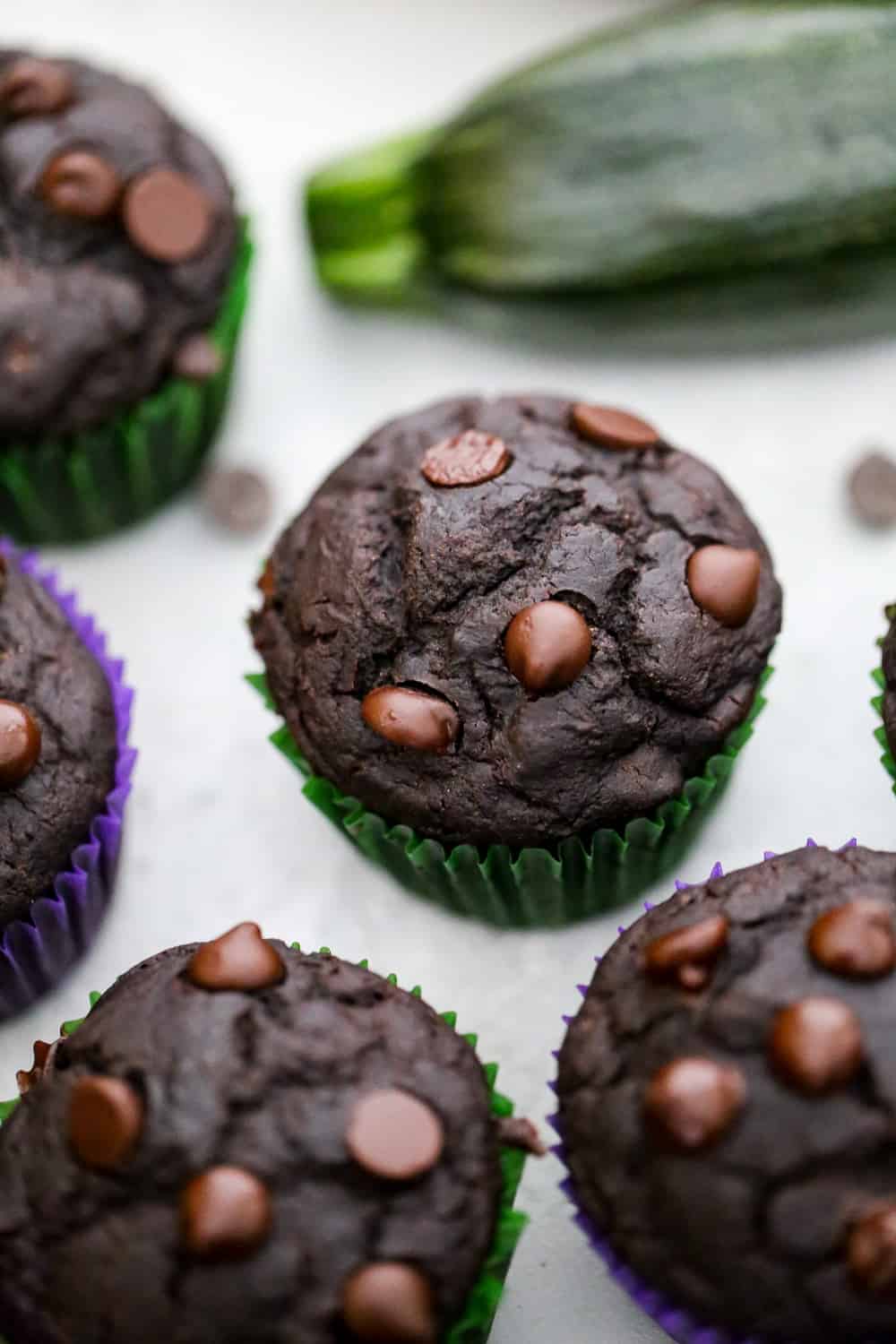 zucchini muffins with chocolate chips