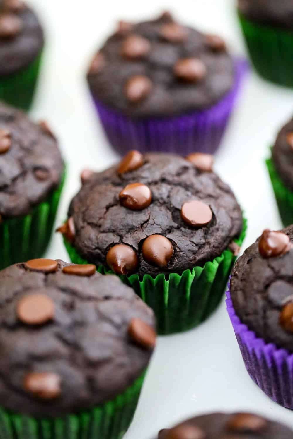 zucchini muffins with chocolate chips
