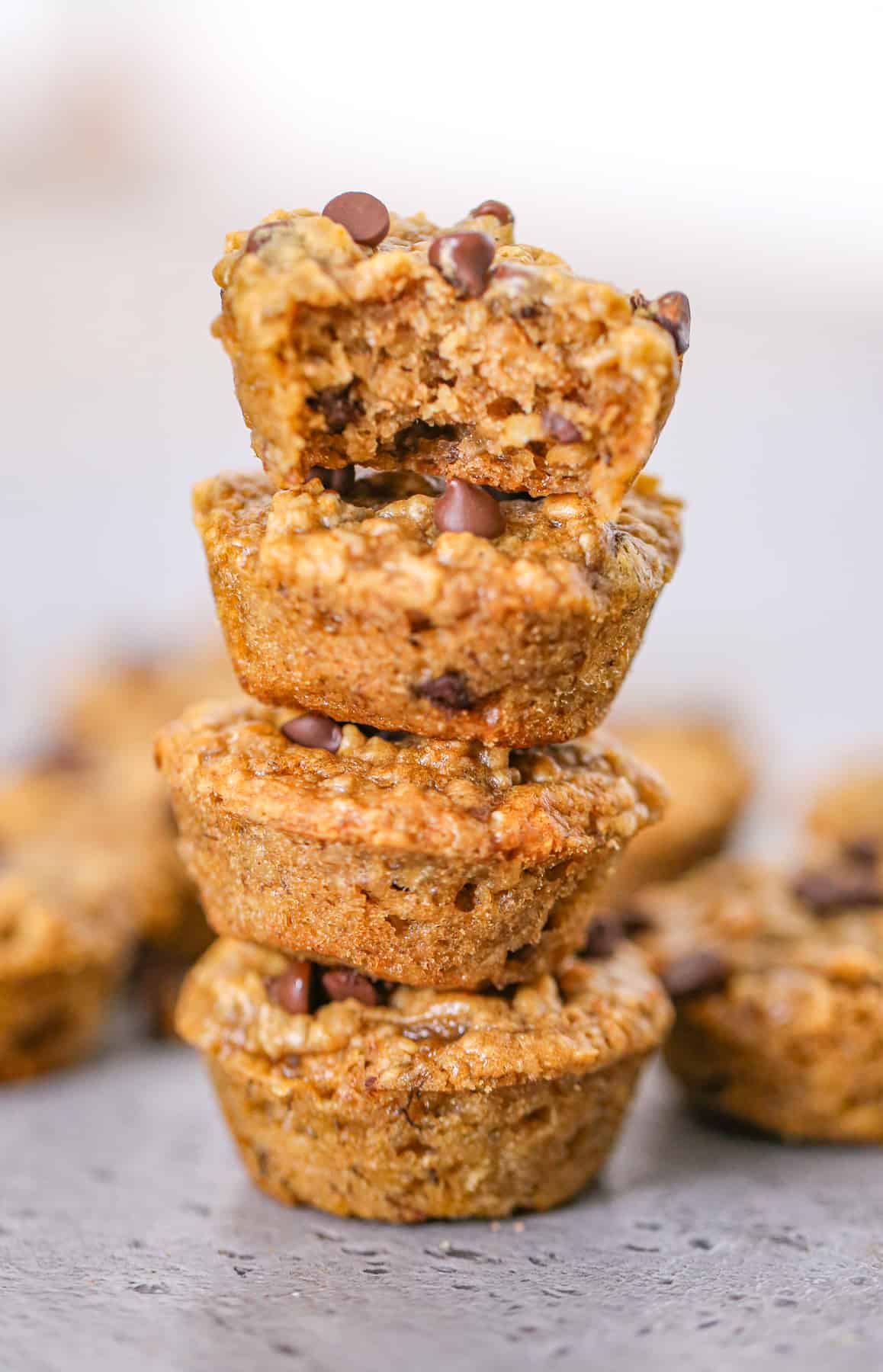 skinny healthy peanut butter banana chocolate chip muffins recipe