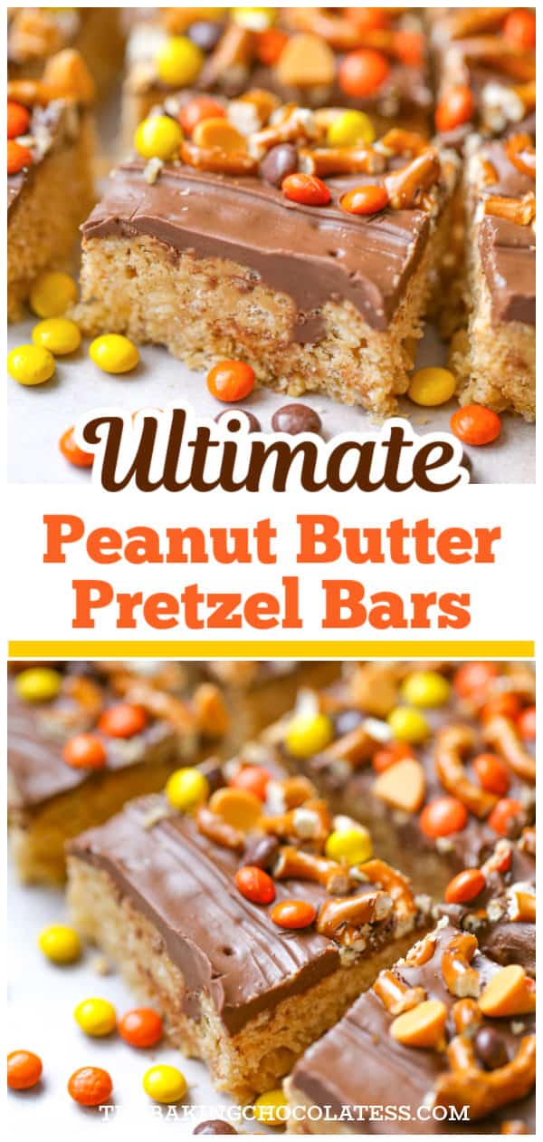 No Bake Peanut Butter Pretzel Bars