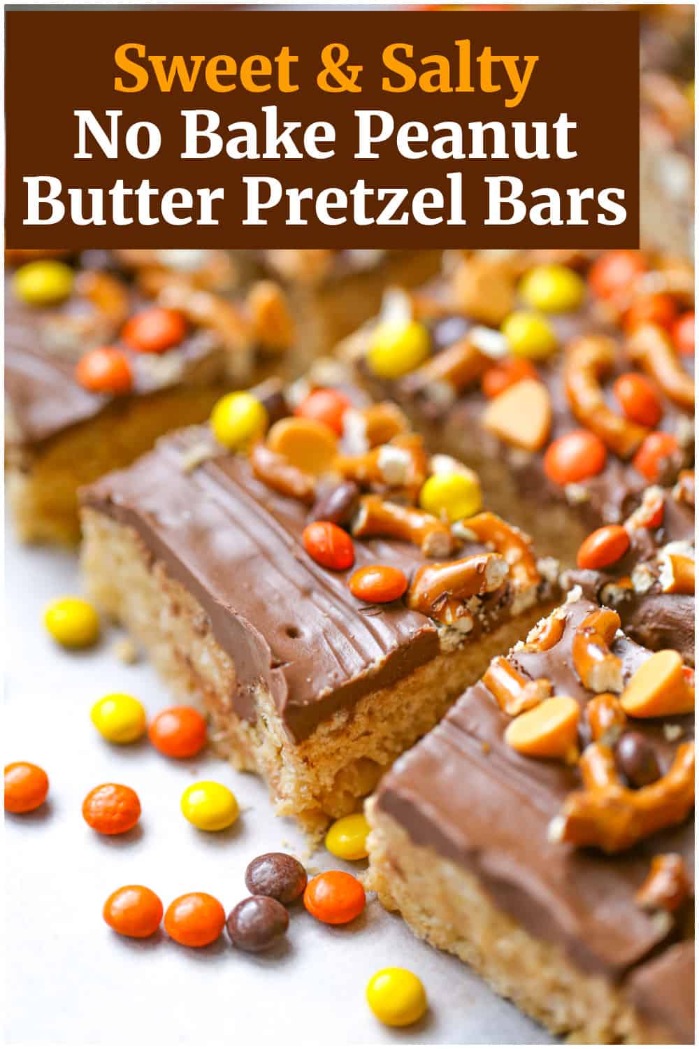 peanut butter pretzel rice krispies No Bake Peanut Butter Pretzel Bars 