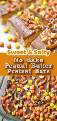 No Bake Peanut Butter Pretzel Bars
