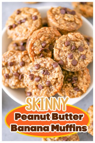 Skinny Peanut Butter Banana Chocolate Muffins