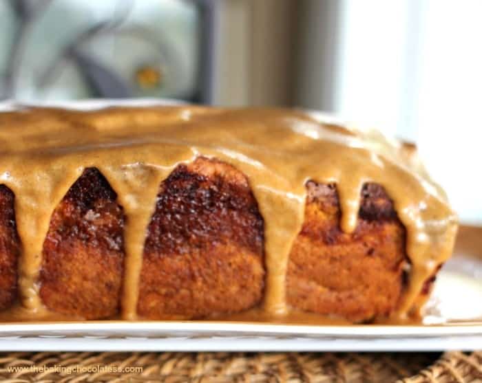 side view Pumpkin Banana Cinnamon Bread