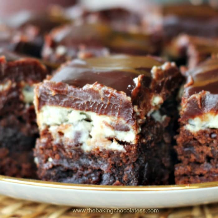Cookie Dough Brownies on a plate