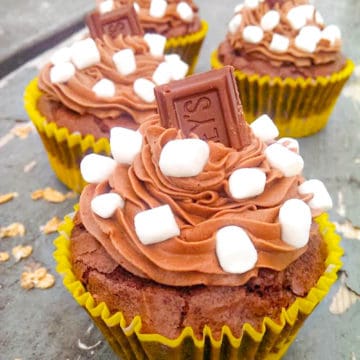 Chocolate S'more Brownie Cupcakes