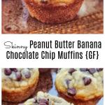 Skinny Peanut Butter Banana and Chocolate Chip Muffins {GF}