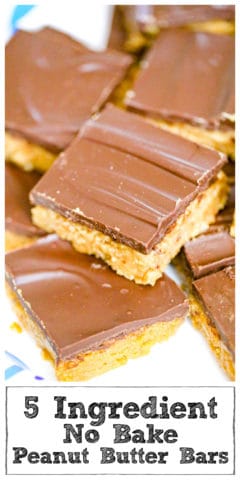 yummy view of 5 Ingredient Peanut Butter Bars