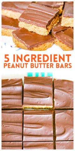 5 Ingredient Peanut Butter Bars Pinterest