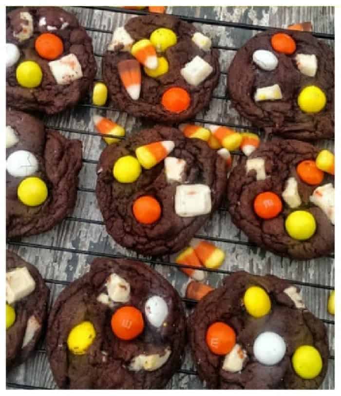 Candy Corn Double Chocolate Cookies