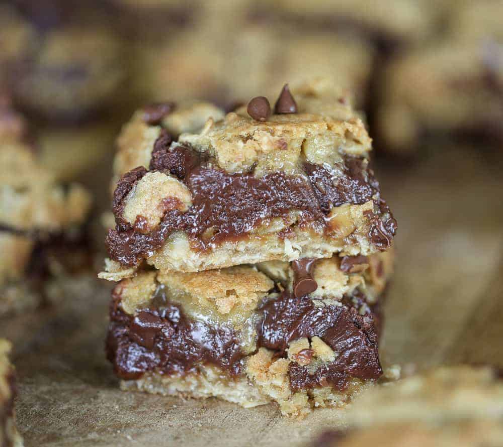 Chocolate Oatmeal Fudge Bars (Gluten Free Option)