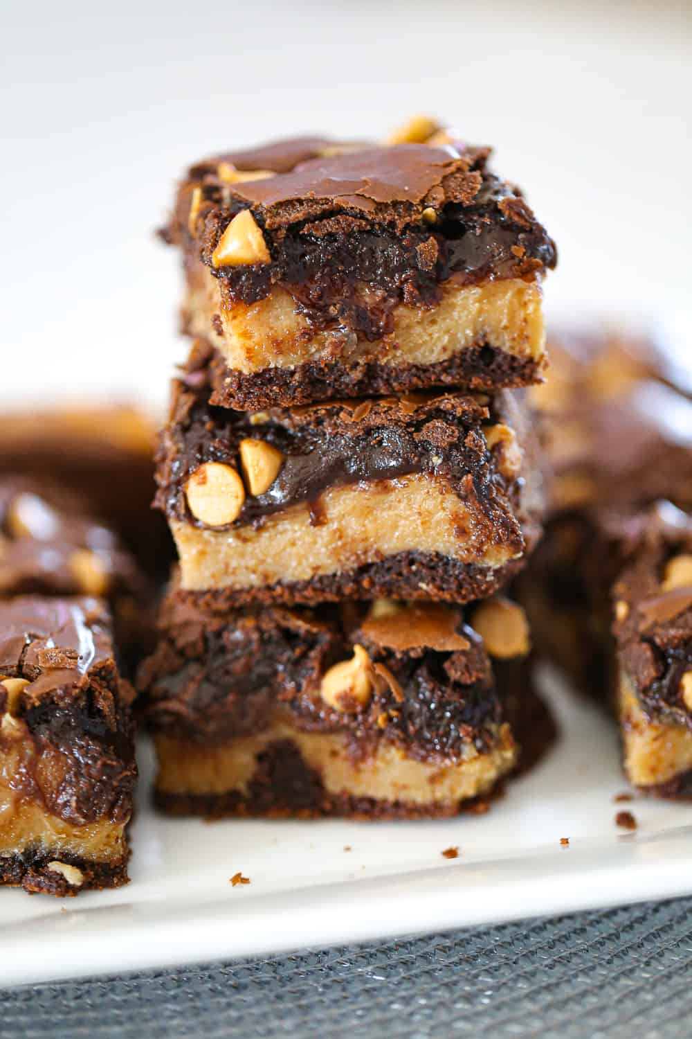rich and fudgy ooey gooey buckeye brownie bars recipe with peanut butter and chocolate