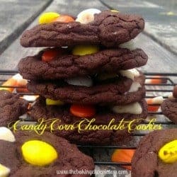 Candy Corn Double Chocolate Cookies {Soft-Batch}