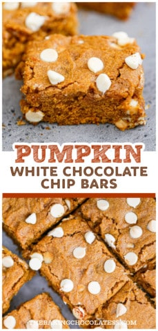 Pumpkin White Chocolate Chip Bars