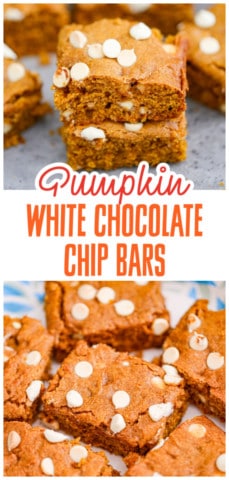 Pumpkin White Chocolate Chip Bars