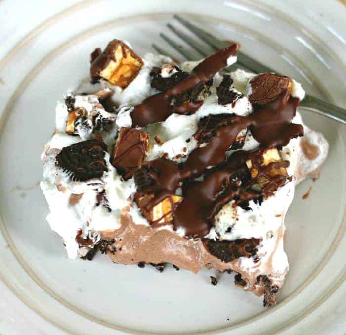 slice of Chocolate & Peanut Butter Fluff Dessert