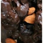 Dark Chocolate Covered Almond & Cherry Clusters with Sea Salt {4 ingredients!}