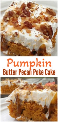 Pumpkin Butter Pecan Poke Cake