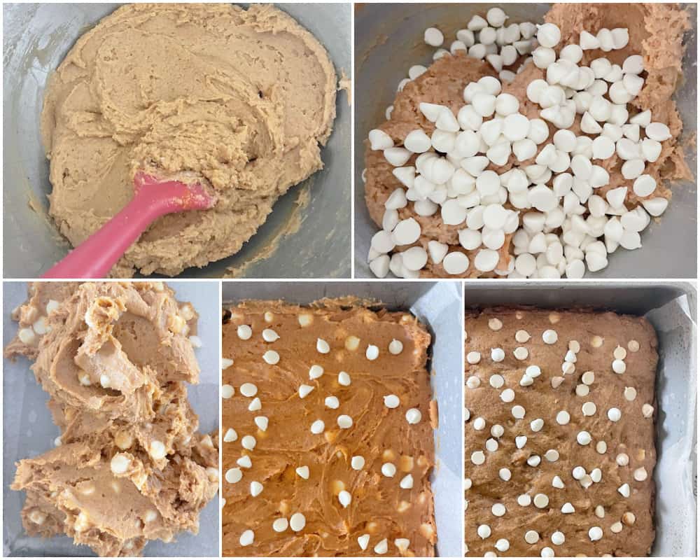 tutorial how to make Pumpkin White Chocolate Chip Bars