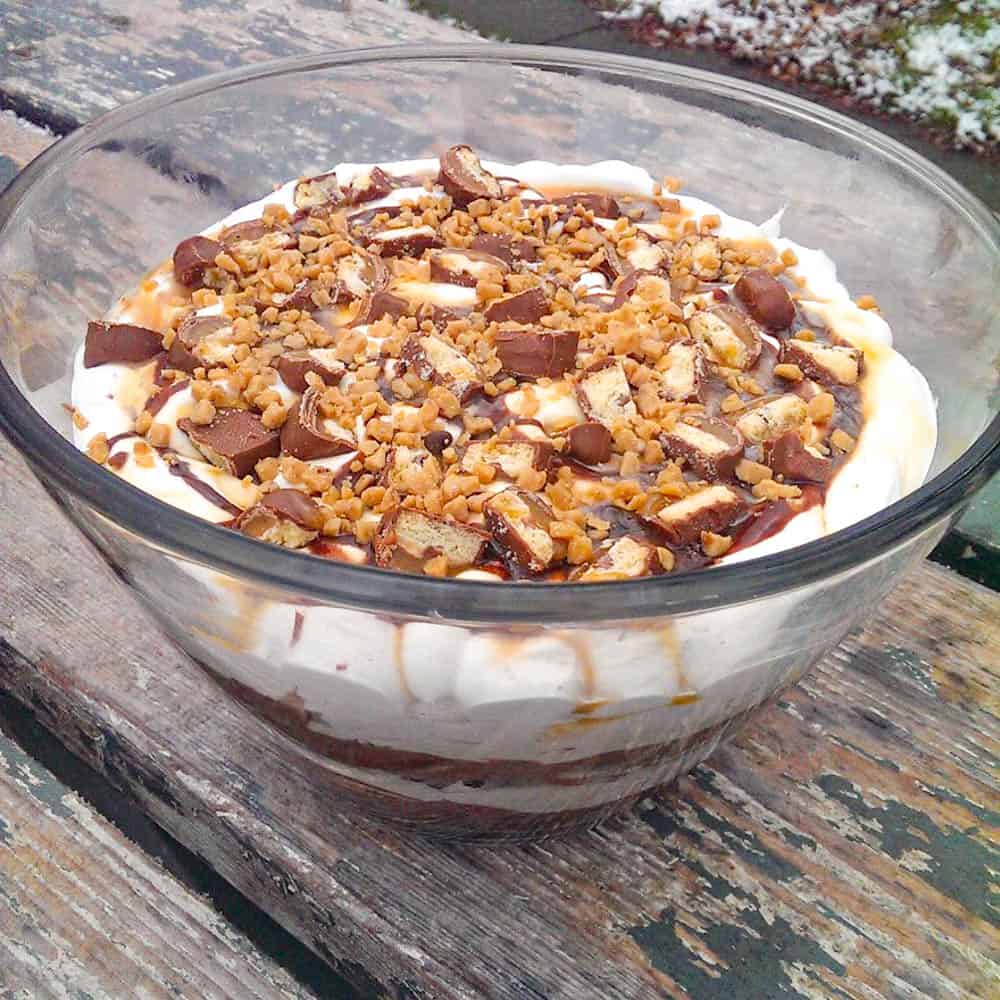 caramel brownie trifle