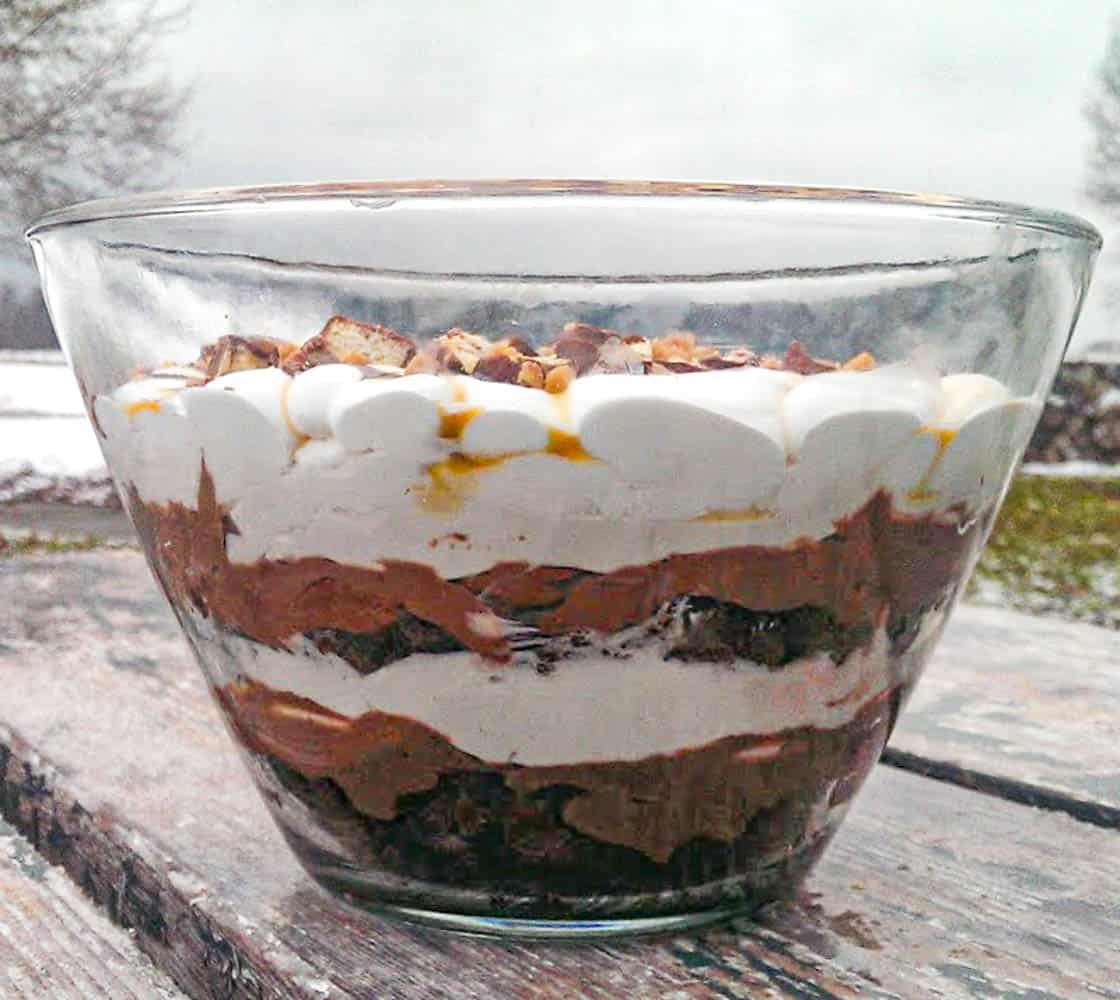 caramel brownie trifle