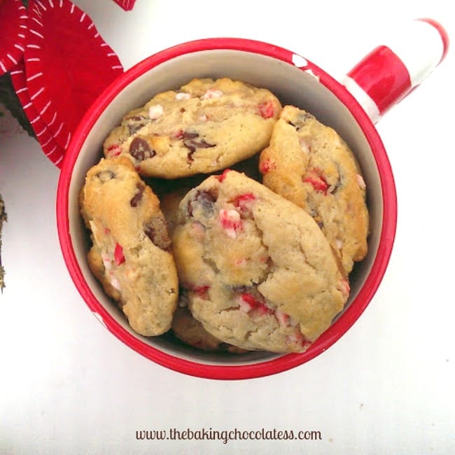 White Chocolate Peppermint &amp; Milk Chocolate Chip Cookies