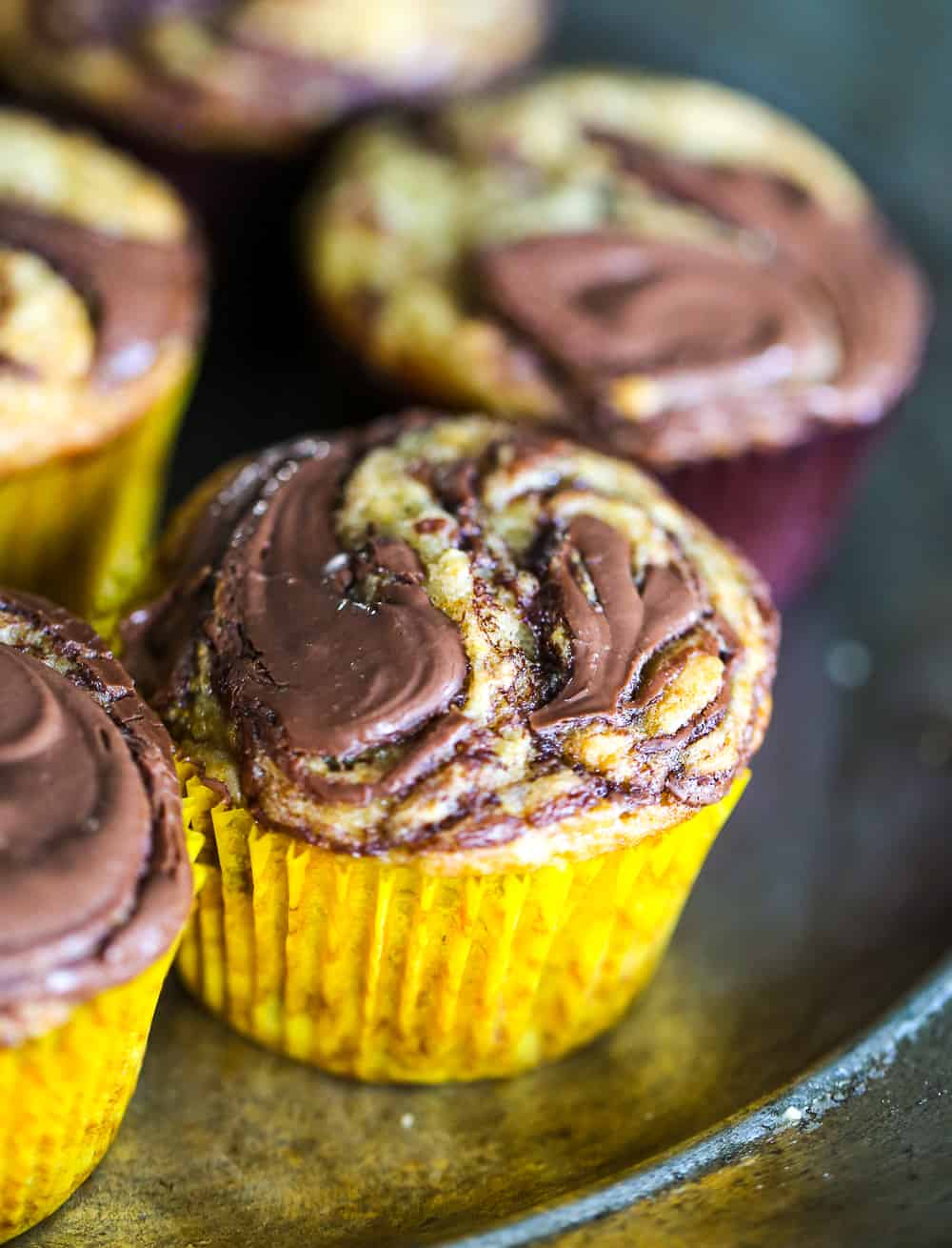 Banana Nutella Muffin Recipe with Swirl