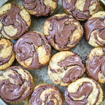 Banana Nutella Swirl Muffins